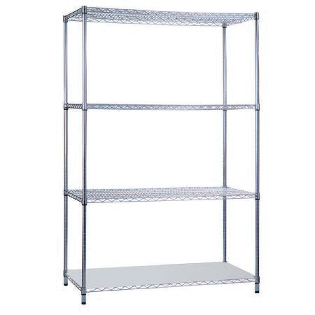 R & B Wire Products Wire Shelving Unit 4 Shelves Adjustable 24 X 48 X 72 Inch Chrome - Each - SU244872SOL-EA