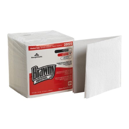 Georgia Pacific Task Wipe Brawny Industrial® Medium Duty White NonSterile Double Re-Creped 12-1/2 X 13 Inch Disposable - Case of 1170 - 20023-CS