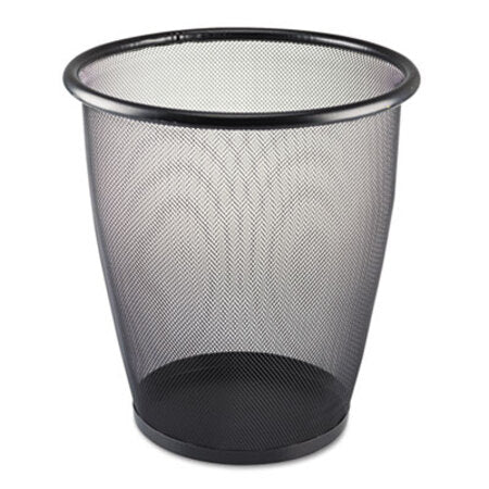 Safco® Onyx Round Mesh Wastebaskets, 5 gal, Steel Mesh, Black - Each - SAF-9717BL-EA