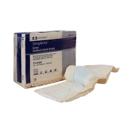 Cardinal Unisex Adult Incontinence Brief Simplicity™ X-Large Disposable Moderate Absorbency - Each - 65035-EA