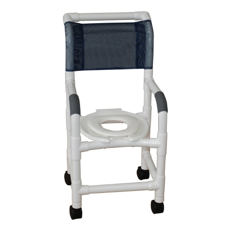 MJM International Shower Chair MJM International Fixed Arms PVC Frame Mesh Backrest with Pushbar 250 lbs. Weight Capacity - Each - 115-3TW-RH-EA