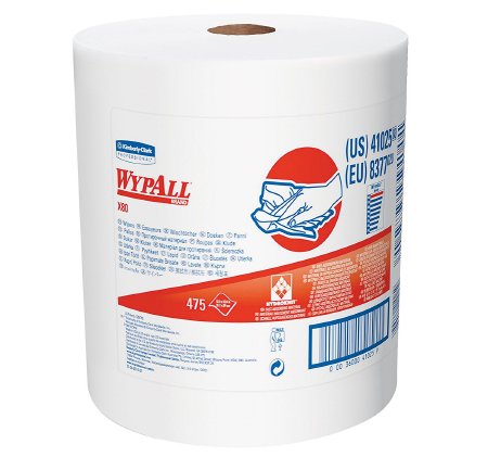 Kimberly Clark Task Wipe WypAll® X80 Heavy Duty White NonSterile Cellulose / Polypropylene 12-1/2 X 13-2/5 Inch Reusable - Case of 1 - 41025-CS