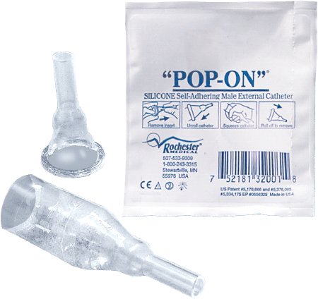 Bard Male External Catheter Pop-On® Adhesive Band Silicone Medium - Box of 30 - 32303-BX