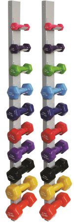 Fabrication Enterprises Dumbbell Set with Storage Rack 20 Piece Set with Wall Rack CanDo® 1 lbs. / 2 lbs. / 3 lbs. / 4 lbs. / 5 lbs. / 6 lbs. / 7 lbs. / 8 lbs. / 9 lbs. / 10 lbs. - Each - 10-0566-EA