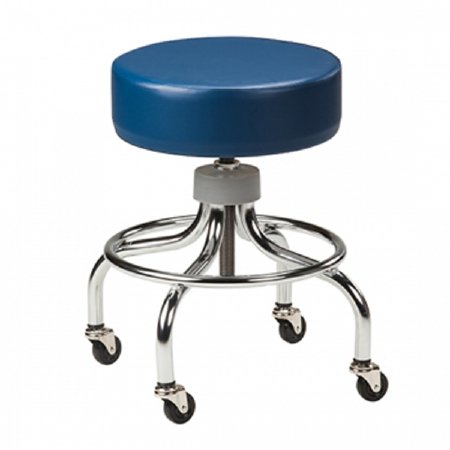 Clinton Industries Base Stool Chrome Series Backless Screw Adjustment 4 Casters Cream - Each - 2102-3CM-EA