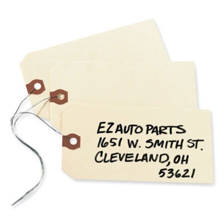 Avery® Double Wired Shipping Tags, 11.5 pt Stock, 5.25 x 2.63, Manila, 1,000/Box - Box of 1 - AVE-12606-BX