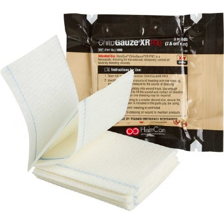 North American Rescue Hemostatic Dressing ChitoGauze® XR PRO 3 Inch X 4 Yard 1 per Pack Sterile - Each - 30-0049-EA