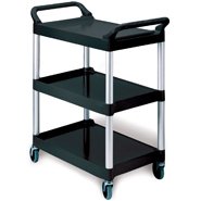 Lagasse Utility Cart Aluminum 33.625 X 18.625 X 37.75 Inch Black - Each - RCP342488BLA-EA