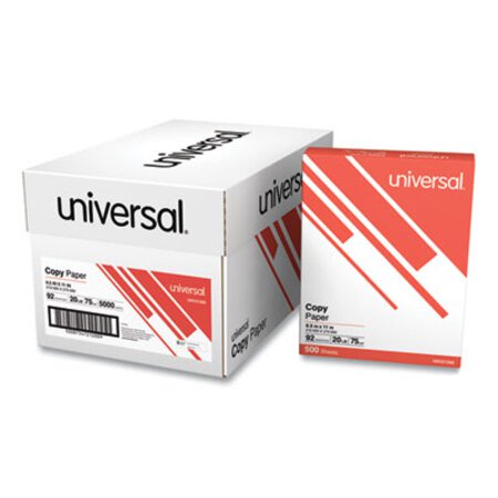 Universal® Copy Paper, 92 Bright, 20 lb Bond Weight, 8.5 x 11, White, 500 Sheets/Ream, 10 Reams/Carton - CT/1 - UNV-21200-CT