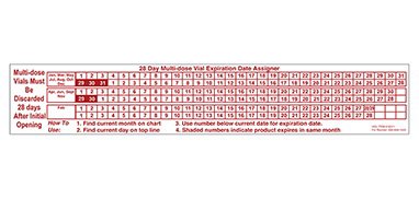 Health Care Logistics Pre-Printed Label Indeed Advisory Label White Paper Multi-dose Vials Must Be Discarded 28 Days After Initial Opening Red Quality Control Label 2-1/2 X 14-1/4 Inch - Pack of 5 - 18511-PK