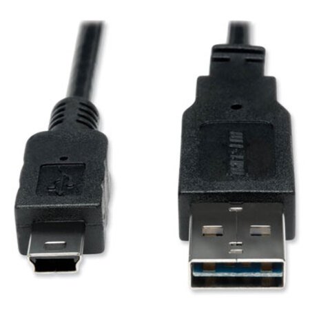 Tripp Lite Universal Reversible USB 2.0 Cable, Reversible A to 5-Pin Mini B (M/M), 6 ft, Black - Each - TRP-UR030006-EA