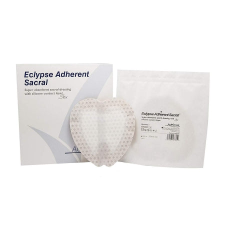 Mediusa Super Absorbent Dressing Eclypse® Adherent Sacral 8-1/2 X 9 Inch Sacral Sterile - Box of 10 - CR3986-BX