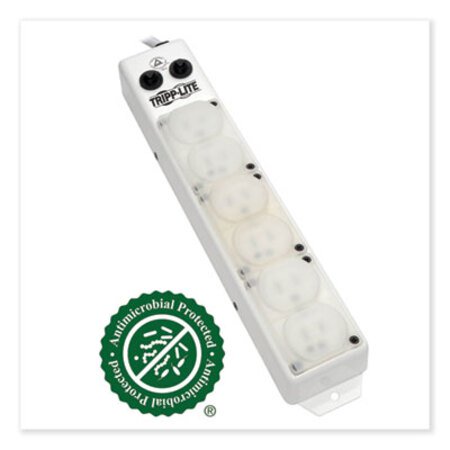 Tripp Lite Medical-Grade Power Strip for Patient-Care Vicinity, 6 Outlets, 15 ft Cord, White - Each - TRP-PS615HGOEM-EA