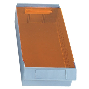 Health Care Logistics Cassette Bin with Lid Light Blue / Amber Plastic 2-1/2 X 4-1/2 X 9-3/4 Inch - Each - 5314-01B-EA