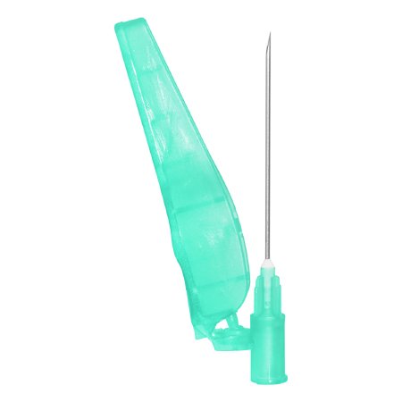 Sol-Millennium Medical Safety Hypodermic Needle Sol-Care® 1-1/2 Inch Length 21 Gauge Regular Wall Hinged Safety Needle - Case of 800 - SN2115-CS