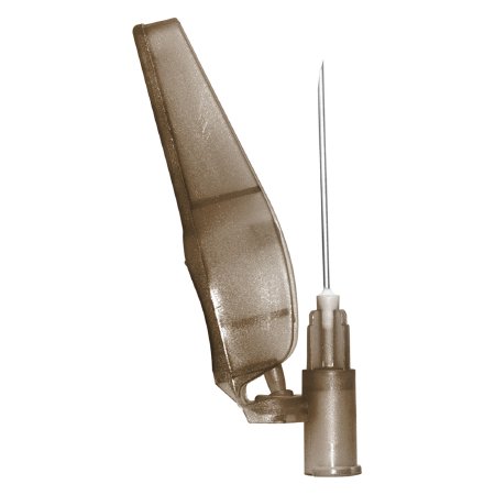 Sol-Millennium Medical Safety Hypodermic Needle Sol-Care® 1 Inch Length 22 Gauge Regular Wall Hinged Safety Needle - Case of 800 - SN2210-CS
