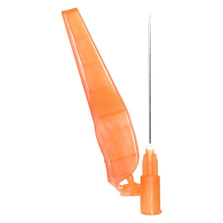 Sol-Millennium Medical Safety Hypodermic Needle Sol-Care® 1-1/2 Inch Length 25 Gauge Regular Wall Hinged Safety Needle - Case of 800 - SN2515-CS