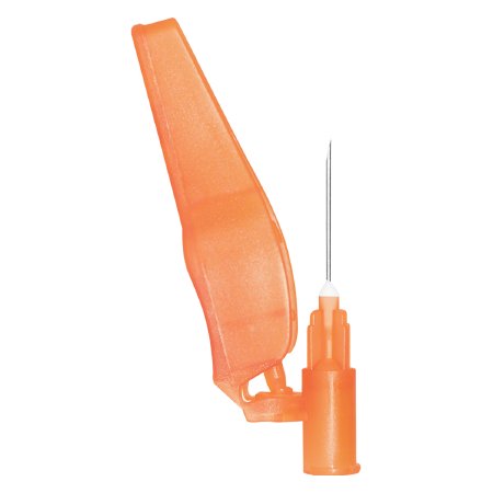 Sol-Millennium Medical Safety Hypodermic Needle Sol-Care® 5/8 Inch Length 25 Gauge Regular Wall Hinged Safety Needle - Case of 800 - SN2558-CS