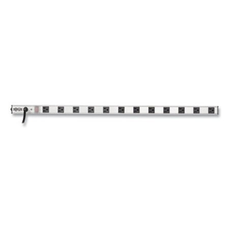Tripp Lite Vertical Power Strip, 12 Outlets, 15 ft Cord, Silver - Each - TRP-PS3612-EA
