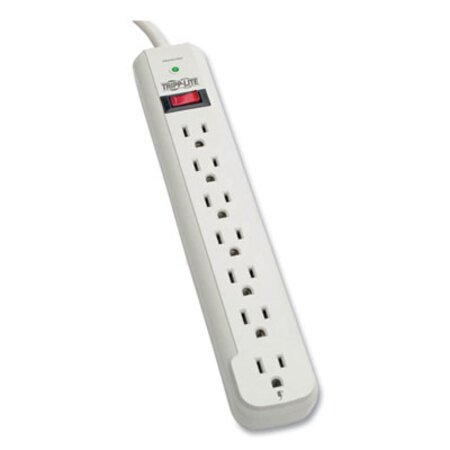 Tripp Lite Protect It! Surge Protector, 7 AC Outlets, 6 ft Cord, 1,080 J, Light Gray - Each - TRP-STRIKER-EA