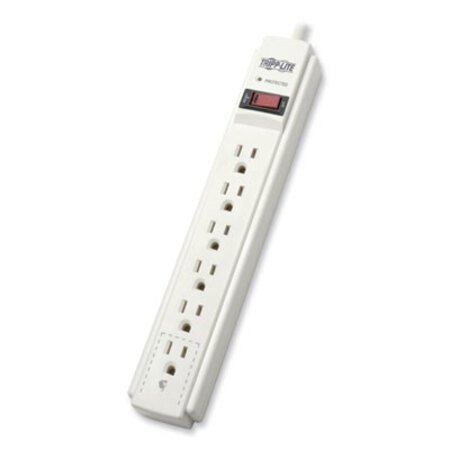 Tripp Lite Protect It! Surge Protector, 6 AC Outlets, 6 ft Cord, 790 J, Light Gray - Each - TRP-TLP606-EA