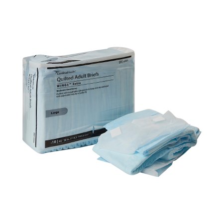 Cardinal Unisex Adult Incontinence Brief Simplicity™ Large Disposable Moderate Absorbency - Bag of 18 - 65034-BG