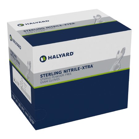 O&M Halyard Inc Exam Glove STERLING-XTRA® Large Sterile Pair Nitrile Extended Cuff Length Textured Fingertips Gray Not Rated - Case of 200 - 33025-CS