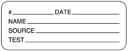 United Ad Label Pre-Printed / Write On Label UAL™ Advisory Label White Paper # _______ DATE ______ / NAME _________ / SOURCE ________ / TEST ________ Syringe Label 7/8 X 2-1/4 Inch - Roll of 420 - ULMI206-RL