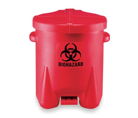 Grainger Medical Waste Receptacle Eagle™ 6 gal. Round Red Polyethylene Step On - Each - 4RF67-EA