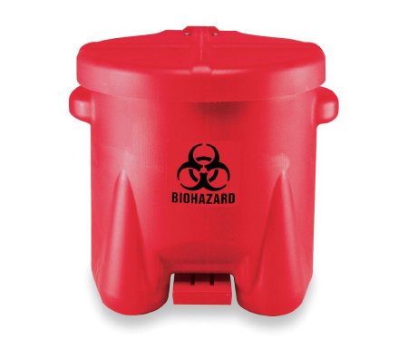 Grainger Medical Waste Receptacle Eagle™ 10 gal. Round Red Polyethylene Step On - Each - 4RF68-EA