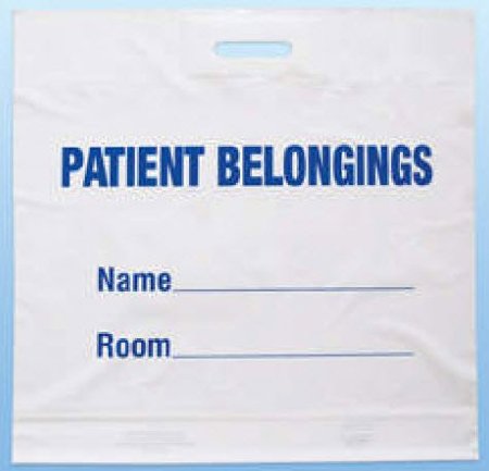 Precision Dynamics Patient Belongings Bag PDC® 20 X 20 Inch Plastic Open Ended White - Case of 250 - PBH02-CS