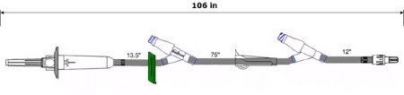 ICU Medical Primary IV Administration Set Bravo 24® Gravity 2 Ports 60 Drops / mL Drip Rate Without Filter 106 Inch Tubing Solution - Case of 50 - SC9065-CS