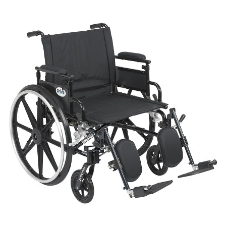 Drive Medical Lightweight Wheelchair drive™ Viper Plus GT Dual Axle Desk Length Arm Elevating Legrest Black Upholstery 22 Inch Seat Width Adult 350 lbs. Weight Capacity - Each - PLA422FBDAAR-ELR-EA