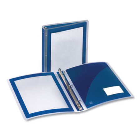 Avery® Flexi-View Binder with Round Rings, 3 Rings, 1.5" Capacity, 11 x 8.5, Navy Blue - Each - AVE-17638-EA