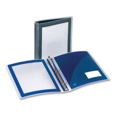 Avery® Flexi-View Binder with Round Rings, 3 Rings, 1" Capacity, 11 x 8.5, Black - Each - AVE-17686-EA