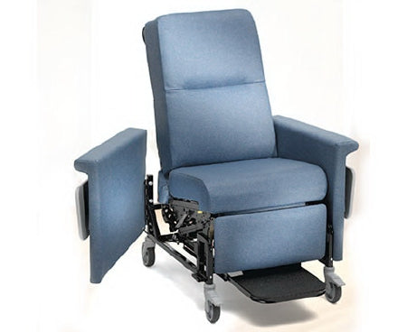Champion Manufacturing Transport Manual Recliner 858 Series Iced Mint Vinyl 5 Inch Casters - Each - 858T26-TS7-EA