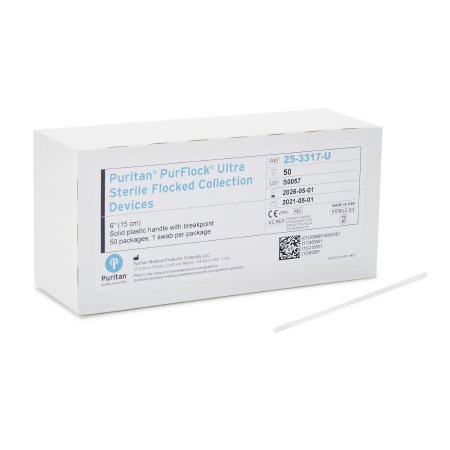 Puritan Medical Products Nasopharyngeal Collection Swab PurFlock Ultra® 6 Inch Length Sterile - Box of 50 - 25-3317-U-BX