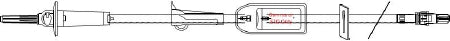 ICU Medical Primary IV Administration Set ICU Gravity Without Ports 10 Drops / mL Drip Rate With Filter 48 Inch Tubing - Case of 25 - B3156-CS