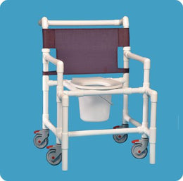 IPU Commode / Shower Chair ipu® Fixed Arms PVC Frame Mesh Backrest 28 Inch Seat Width 450 lbs. Weight Capacity - Each - KD SCC9250 OS-EA