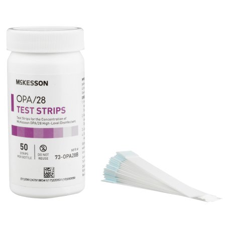 McKesson OPA Concentration Indicator McKesson OPA/28 Pad 50 Test Strips Bottle Single Use - BT/1 - 73-OPA28B-BT