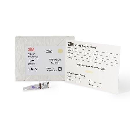 3M Attest™ Super Rapid Readout Sterilization Indicator Challenge Pack Steam - Case of 24 - 1496V-CS