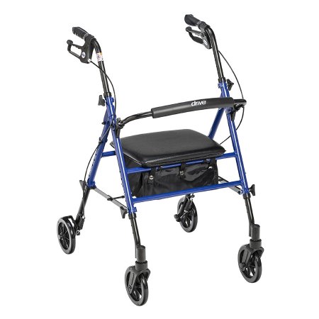 Drive Medical 4 Wheel Rollator drive™ Blue Adjustable Height / Folding Aluminum Frame - Each - RTL10261BL-EA