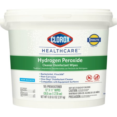 The Clorox Company Clorox Healthcare® Surface Disinfectant Cleaner Premoistened Peroxide Based Manual Pull Wipe 185 Count Pail Unscented NonSterile - CT/1 - 30826-CT