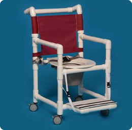 IPU Commode / Shower Chair ipu® Fixed Arms PVC Frame Mesh Backrest 21 Inch Seat Width 300 lbs. Weight Capacity - Each - ESC-37 P-EA