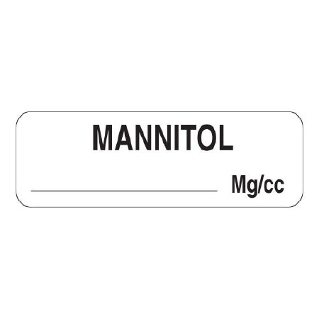 Precision Dynamics Drug Label PDC® Anesthesia Label Mannitol_mg/mL White 3/8 X 1-1/4 Inch - Roll of 1 - 59706654-RL