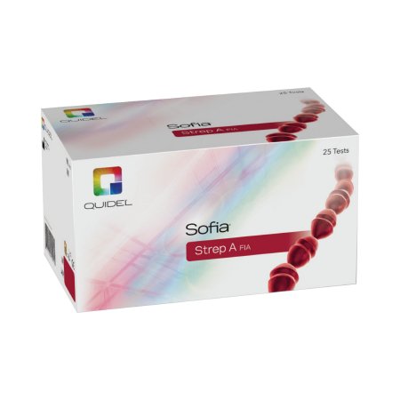 Quidel Respiratory Test Kit Sofia® Strep A FIA Fluorescence Immunoassay (FIA) Strep A Test Throat Swab Sample 25 Tests CLIA Moderate Complexity - KT/1 - 20253-KT