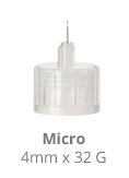 Ultimed Standard Insulin Pen Needle UltiCare® Micro 32 Gauge 4 mm Length NonSafety - Case of 1200 - 09545-CS