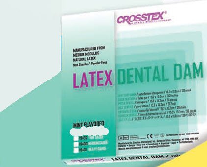 SPS Medical Supply EENT Drape Crosstex® Mint Dental Dam 6 W X 6 L Inch NonSterile - Box of 36 - 19400-BX