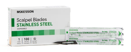 McKesson Surgical Blade McKesson Brand Stainless Steel No. 11 Sterile Disposable Individually Wrapped - Box of 1 - 1641-BX