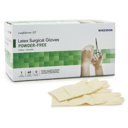 McKesson Surgical Glove McKesson Confiderm® LT Size 8 Sterile Latex Standard Cuff Length Smooth Ivory Not Chemo Approved - Case of 200 - 3159VA-CS